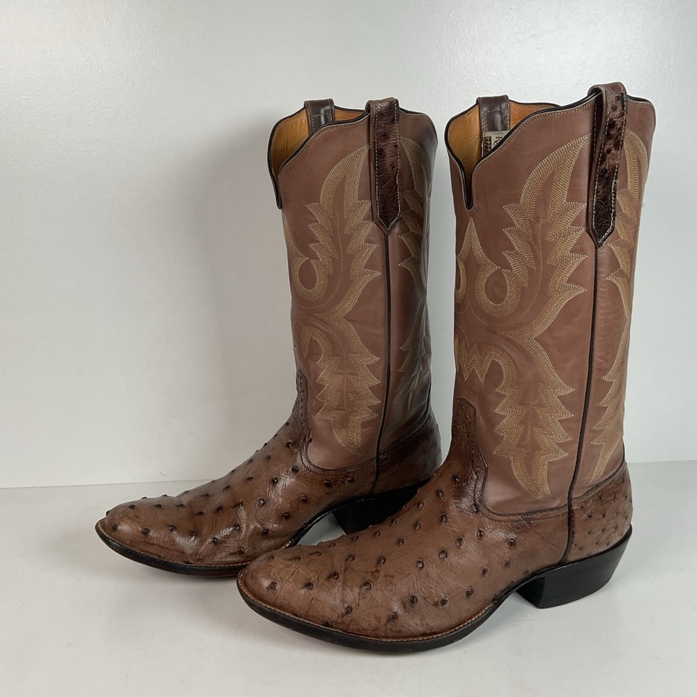 Vintage Rios of Mercedes Ostrich Quill Cowboy Boots | Exotic | Men’s 10.5 D